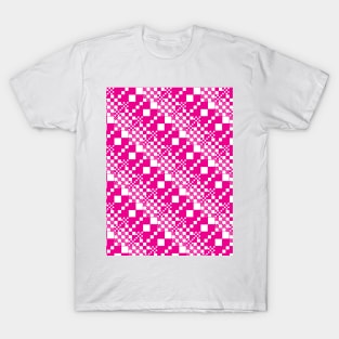 Checked, Checks in Magenta and White T-Shirt